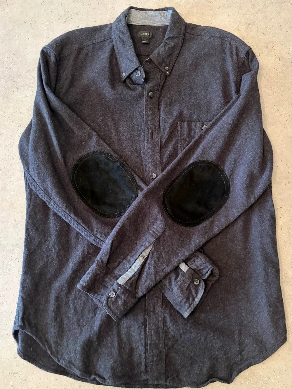 J.Crew Button-Up Shirt with Elbow Patches - Charcoal Gray